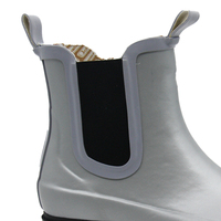 Bottes de pluie Chelsea en caoutchouc scintillant imperméables à la cheville, personnalisables avec logo de marque, pour femmes, vente en gros