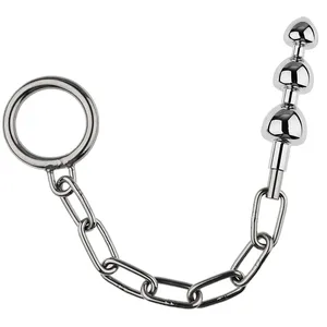 Juguete sexual metálico, tapón anal con cadena, masajeador de próstata y vagina, tapón anal para adultos. - Product Image 5