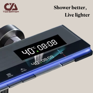 Nuovo Design Set <span class=keywords><strong>Doccia</strong></span> Grigio Canna di Fucile, <span class=keywords><strong>Doccia</strong></span> a Parete <span class=keywords><strong>con</strong></span> Quattro Funzioni, Set <span class=keywords><strong>Doccia</strong></span> <span class=keywords><strong>con</strong></span> Rubinetto e Display Digitale LED - Product Image 4