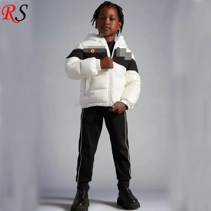 Manteau à capuche à bulles OEM pour enfants Manteaux d'hiver épais personnalisés pour vêtements pour enfants Vestes bouffantes