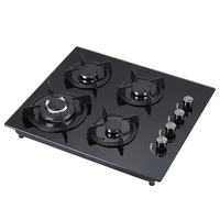Table de cuisson à gaz intégrée OEM à 4 brûleurs, cuisinière à gaz pour la maison, l'hôtel, la cuisine, plaques de cuisson à gaz en verre trempé, cuisinière à gaz intelligente