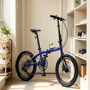 Fabricant direct Sanhema, vélo pliable de 16 pouces, cadre en acier au carbone, freins à disque doubles, vélo léger et portable - Product Image 3