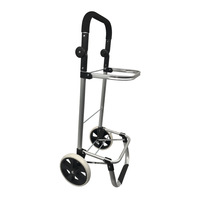 Chariot de courses pliable à deux roues en tissu Oxford, personnalisable en usine, style tendance, portable pour l'épicerie et le camping