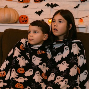 Halloween Pumpkin Ghost Bat Flannel <b>Blanket</b> Throw <b>Blanket</b> Nap <b>Blanket</b> Fall Decor Trick or Treat Wholesale Cozy <b>Warm</b> - Product Image 4