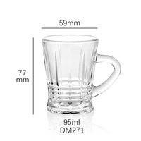 Tasse à boire en verre pour le thé de l'après-midi britannique, écologique, 95 ml, 4 motifs, mugs à eau et à café, vaisselle en verre, prix de gros