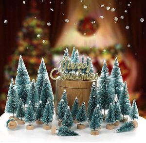 Mini Árbol de Navidad para Escritorio, Adorno de Agujas de Pino Cubierto de Nieve Blanca, Pequeño Árbol de Navidad, Decoración Navideña - Product Image 4