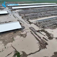 Establo Prefabricado de Acero de Ensamblaje Rápido, Diseño Tradicional para Ganado, con Corral para Vacas y Corral para Ovejas