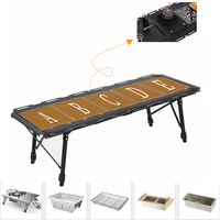 Table de camping modulaire IGT portable avec évier - Alliage d'aluminium, étanche, réglable en hauteur, pliable, mobilier d'extérieur, barbecue, cuisine