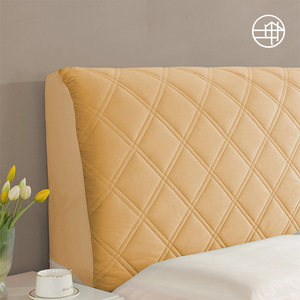 ผ้าคลุมหัวเตียงลายเพชรแบบมีฟองน้ำบุ  ผ้ากำมะหยี่คริสตัล  ยืดหยุ่นได้  ใช้ได้กับเตียงทั่วไป  สไตล์โมเดิร์นเรียบง่าย  ป้องกันฝุ่น - Product Image 1