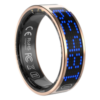 Anillo Inteligente de Acero Inoxidable con Pantalla OLED, Control Táctil, Control por Aplicación, Vibración, Resistente al Agua 5ATM, Monitor de Actividad Física, Frecuencia Cardíaca y Sueño
