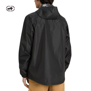 カスタムストリートウェアZipアップ防水ブラックウインドブレーカーメンズアウトドアジャケット包装可能薄いナイロンフードウインドブレーカージャケット - Product Image 2