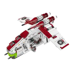 Mal King 21066 Moc Star Kloonoorlogen Uc Republiek Gunship 75309 Lepins Bouwt Blokken Compatibele Legoings