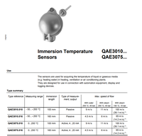 Sensor Suhu Pipa Air Tipe Imersi SIEMENS QAE3010.016 Stainless Steel IP65 PT100 Output, Mudah Dipasang, untuk HVAC Sekolah