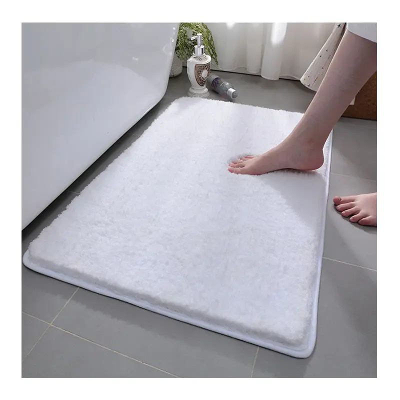 Alfombra de baño antideslizante absorbente de agua de secado rápido de pila larga de microfibra para hotel de lujo