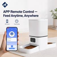 6L WLAN-App 1080P HD-Kamera Intelligenter Automatischer Doppelnapf-Futterautomat mit Sprachsteuerung für Katzen und Hunde