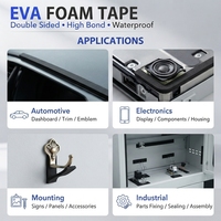 Ruban adhésif en mousse EVA double face de 0,5 mm et 1 mm, absorbant les chocs, pour l'emballage électronique et la fixation OEM