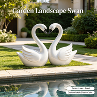 Statue de cygne en résine de fibre de verre, sculpture réaliste d'oiseau, pour villa, jardin, parc public, événement de mariage, ornement paysager