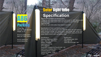 Lampe de tente portable gonflable pliable à énergie solaire rechargeable étanche Ztarx S86