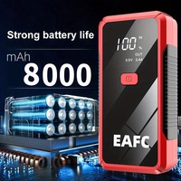 EAFC Démarreur d'urgence portable multifonctionnel 1200A Peak Dual-Start pour véhicules essence/diesel 12V