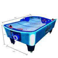 Machine de jeu d'arcade à pièces Table de hockey incurvée bleue Amusement intérieur Composants électroniques en plastique en métal