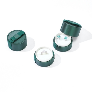Boîte à bijoux compacte mini portable rétro avec couvercle Ciel et Terre, vente en gros de boîtes à bijoux avec nœud en ruban - Product Image 5