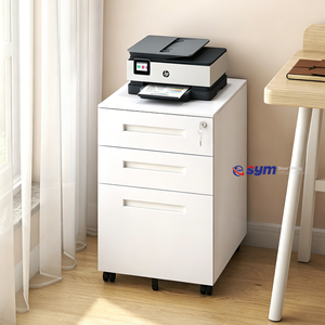Meuble de rangement <span class=keywords><strong>mobile</strong></span> en acier à tiroirs profonds, armoire de classement métallique sous bureau avec barres de suspension réglables pour le rangement de <span class=keywords><strong>dossiers</strong></span> A4 - Product Image 2
