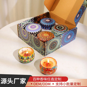 Bougie parfumée en cire de soja en forme de tasse, style ethnique, aromathérapie, décoration d'intérieur, cadeau - Product Image 5