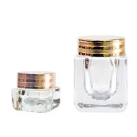 15g 50g Clear Square Double Wall Hautpflege Gesichts creme Verpackung Kosmetik glas für Körper peeling