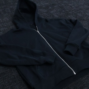 Sudadera con capucha lisa de algodón extragrande con cremallera, cómoda y personalizable, de fabricante de ropa de gran venta - Product Image 3