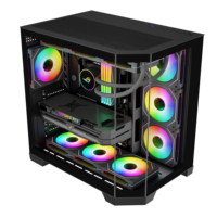 AntarcChill Factory OEM White Panoramic ATX Gaming Computer Case Tempered Glass Mid Tower Chassis Support 10 Fans 360mm Radiator