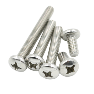 DIN 7985 Brass Phillips Cross Round Head Machine Screw Black <b>Oxide</b> Finish M6 Metric - Product Image 1