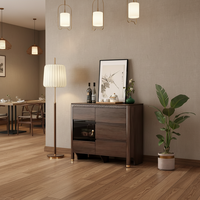 Buffet contemporain en bois massif chinois avec pieds en métal doré, design moderne de luxe pour chambre, cuisine, salle à manger