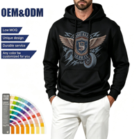 Oferta de Fábrica: Sudadera con Capucha de Color Liso y Corte Holgado, Personalizable con Emblema de Ala y Logotipo Gráfico de Neumático de Motocicleta, para Otoño y Paseos Urbanos