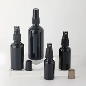 Empty Black Glass Spray Bottle For Cosmetic 30ml 50ml 100ml Essential Oil Spray Bottle Container Travel Bottle