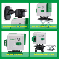 Niveau laser rotatif 3D mini auto-nivelant NewBeat Green Point, 12 lignes, 360°, ligne verte