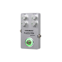 Pédale de guitare analogique 9V DC Fuzz Distortion True Bypass en aluminium avec lumière LED, mini format, commandes de tonalité/sustain/rotation pour guitare
