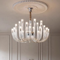Luminaire suspendu LED en verre transparent, design moderne minimaliste et luxueux, pour salon, salle à manger, chambre à coucher, bureau à domicile