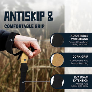Bastoncini da Trekking Telescopici in Fibra di Carbonio Ultraleggeri, Bastoni da Escursionismo Regolabili con Kit Completo di Cime in Gomma e Punte in Gomma - Product Image 2
