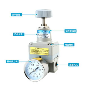 เครื่องปรับแรงดันนิวเมติก 0.15-1.0Mpa พร้อมเกจวัด อลูมิเนียมอัลลอยด์ สำหรับเครื่องอัดอากาศ - Product Image 1