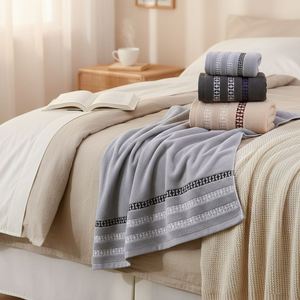Ensemble de serviettes de bain en coton tissé de luxe pour adultes, écologiques, de haute qualité, vente en gros, pas cher, pour la famille et l'hôtellerie - Product Image 2