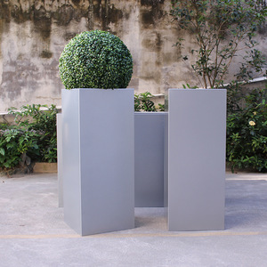 Stainless Steel Rectangular Flower <b>Pot</b> 100x34x40cm <b>Square</b> Floor Standing For Shopping Mall Outdoor Use - Product Image 1