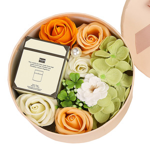 Geburtstags geschenk Runde Aroma therapie Kerze Seife Blume Geschenk box Freundin Mutter Valentinstag Luxus Geschenkset - Product Image 4