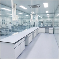 Table de travail de laboratoire hospitalier SCEELAB en résine phénolique anti-acide, entièrement en acier, durable, mobilier de laboratoire pharmaceutique et clinique