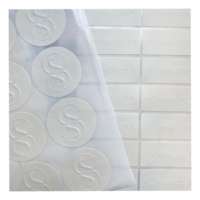 Autocollant d'étiquettes rectangulaires en relief personnalisées étiquette d'emballage imperméable en PVC et PET finition brillante pour lunettes et cosmétiques