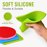 Sous-plat en silicone alvéolé de 8 mm d'épaisseur avec logo personnalisé, résistant à la chaleur, antidérapant, rond ou carré, pour cuisine et table