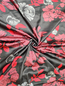 Tissu satiné imprimé doux et lisse 100% polyester multicolore pour filles, travaux manuels, couture, robe de mariée, design brillant et décoration - Product Image 2