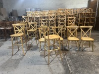 Chaise d'événement empilable en bois massif avec dossier croisé pour banquets et événements - Mobilier commercial
