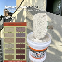 Peinture acrylique à base d'eau effet pierre naturelle, résistante aux intempéries, revêtement imitation granit, anti-UV, autonettoyante pour murs extérieurs
