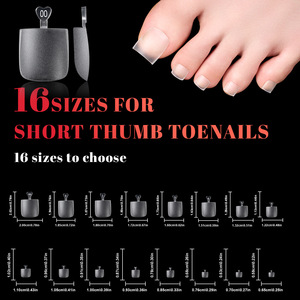 320 <span class=keywords><strong>faux</strong></span> ongles carrés givrés pour les orteils, 16 tailles, extensions d'ongles en <span class=keywords><strong>gel</strong></span> mat souple - Product Image 2