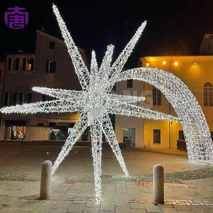 Décorations de Noël LED extérieures étanches IP65, étoile filante 3D lumineuse, 24V/110V/220V, style guirlande, à intensité variable, personnalisable - Product Image 3